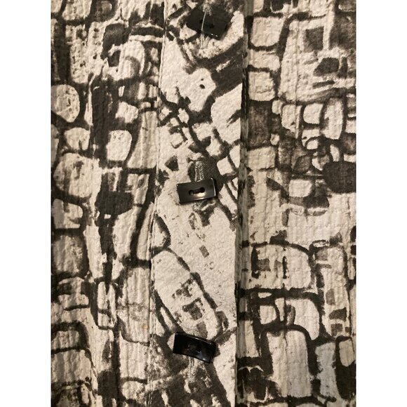 Habitat Women's Textured Fun Button Down High Low Shirt Collar Multi Grey Small - Picture 9 of 14